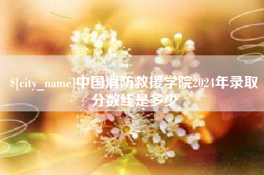 通化中国消防救援学院2024年录取分数线是多少
