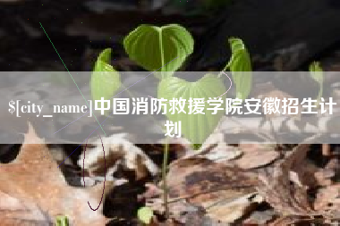 通化中国消防救援学院安徽招生计划
