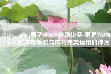通化男子5000米长跑决赛-更是对5000米长跑决赛策略与技巧完美运用的体现