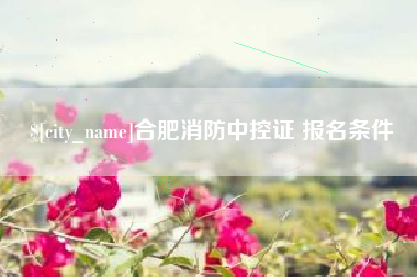 通化合肥消防中控证 报名条件