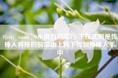 通化60米接力赛技巧-下压式则是传棒人将棒的前部由上向下传到接棒人手中