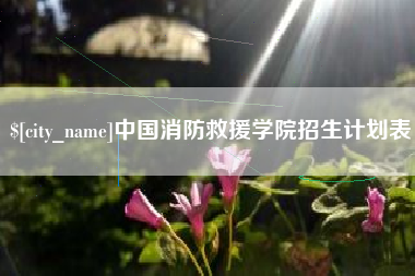 通化中国消防救援学院招生计划表