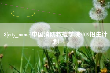 通化中国消防救援学院2019招生计划